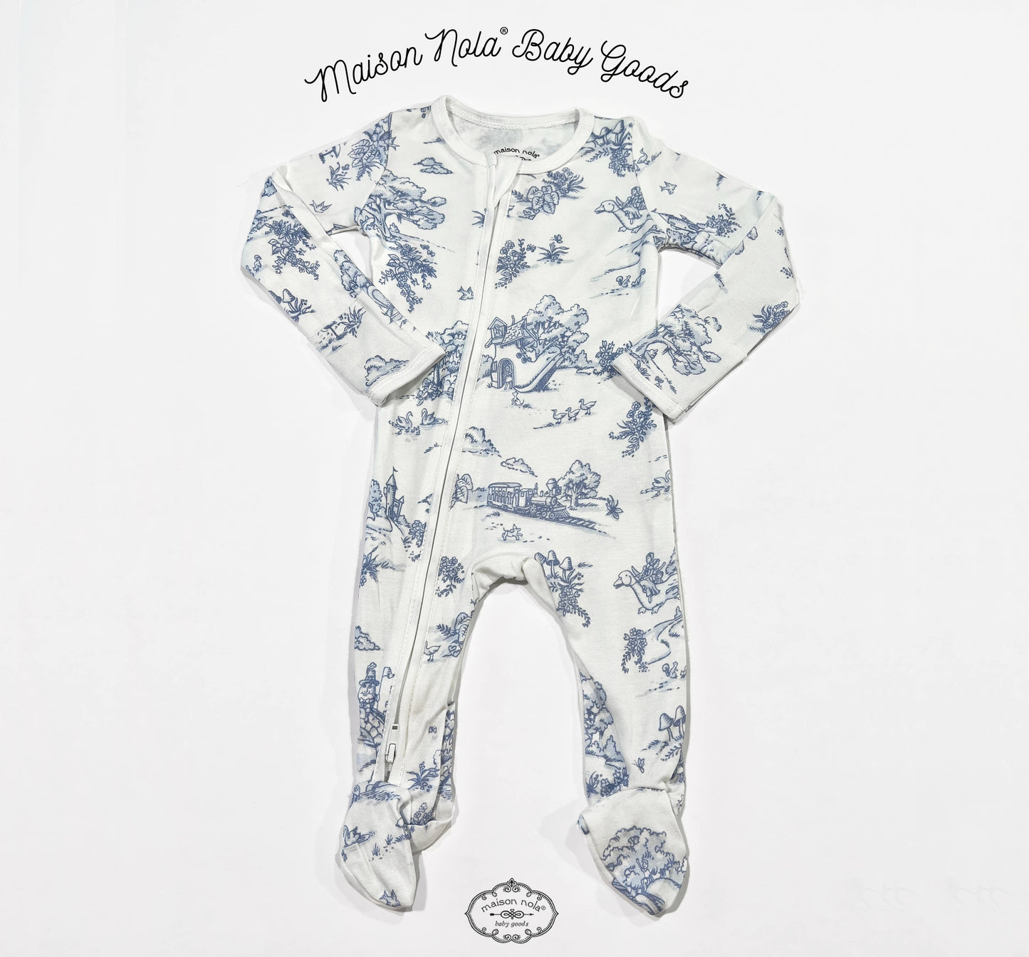 Storyland Toile Zipper Footie