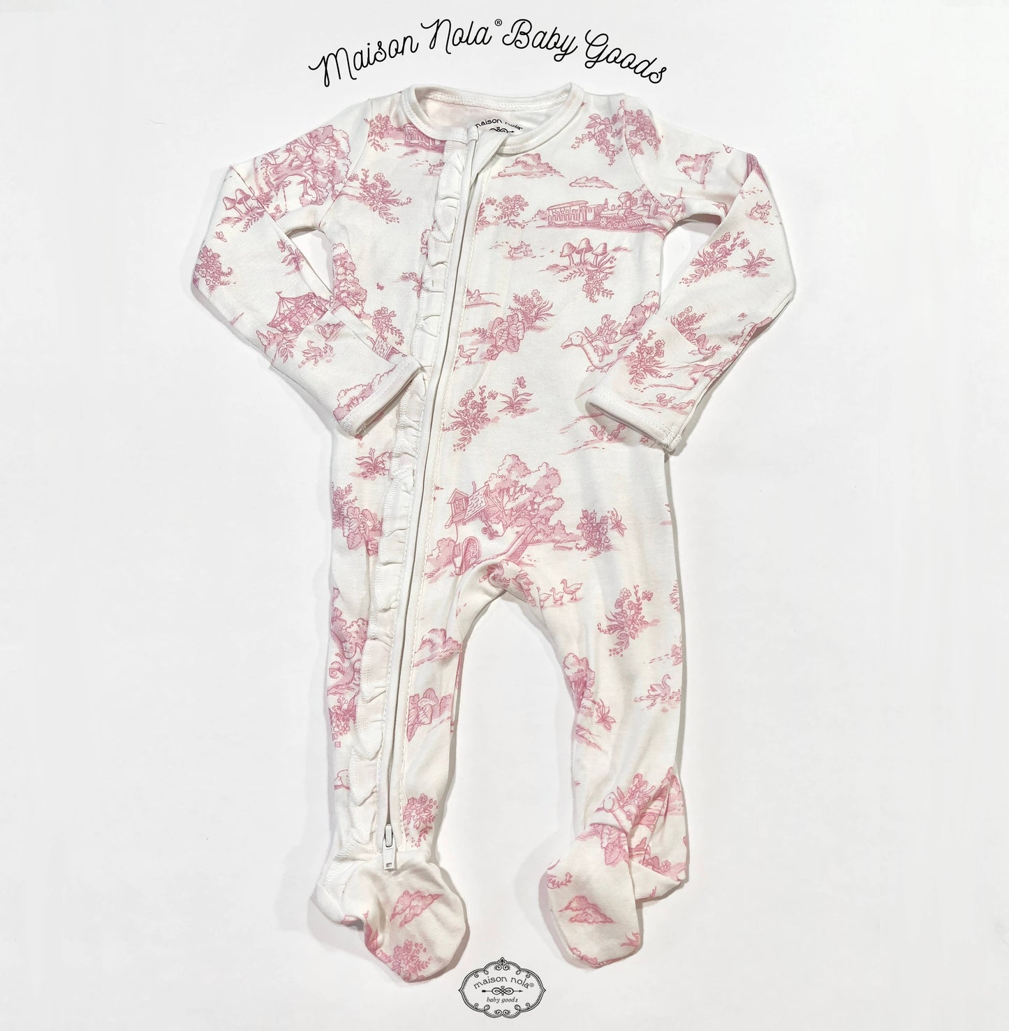 Storyland Toile Zipper Footie
