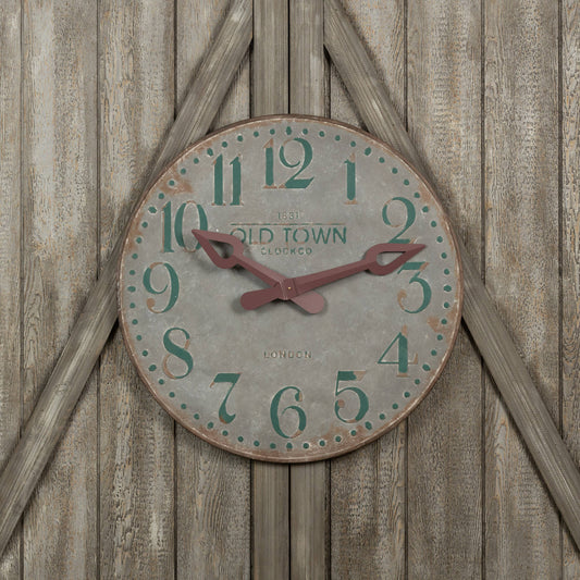 36" GREY & BLUE WALL CLOCK