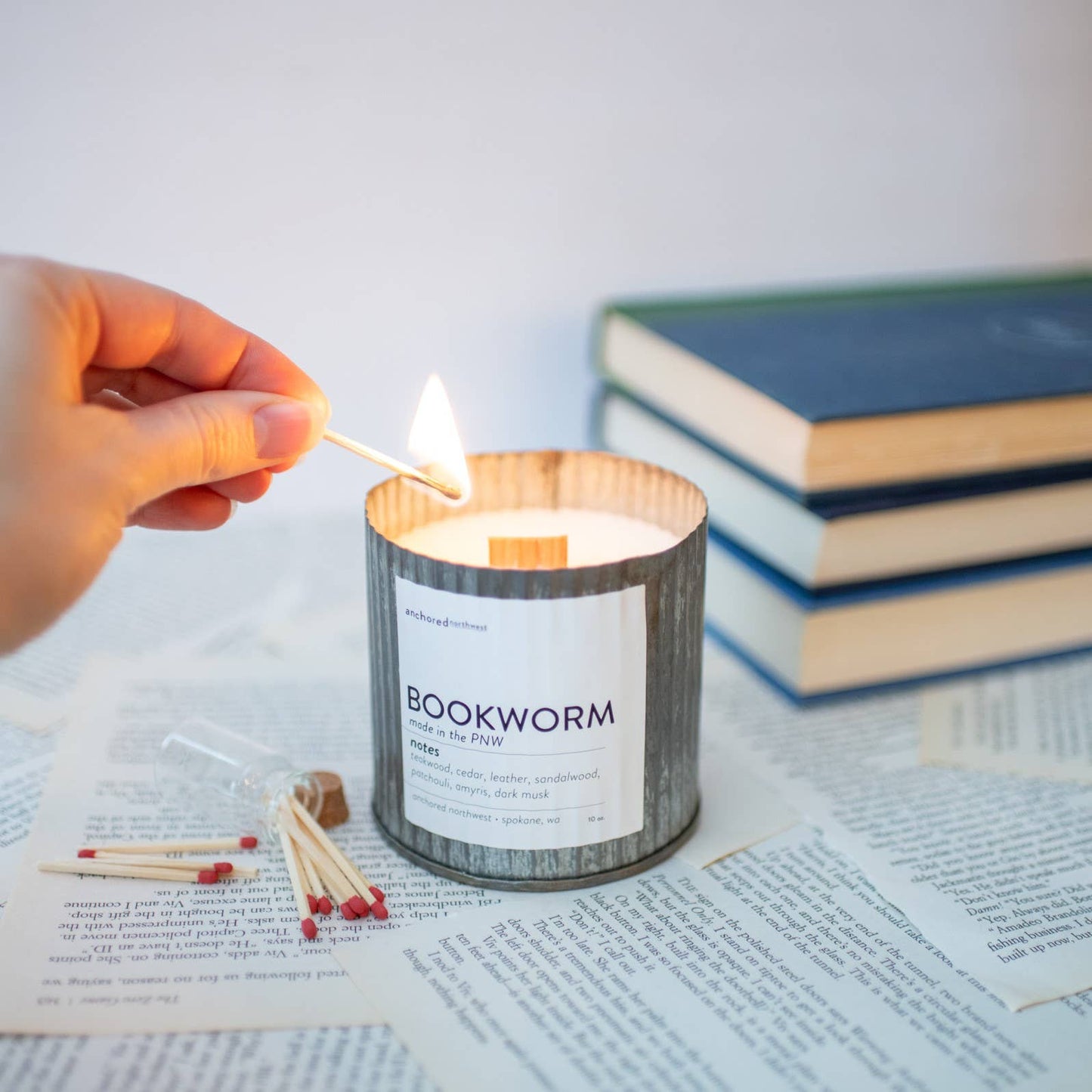 Beach Vibes Rustic Vintage Farmhouse Wood Wick Candle