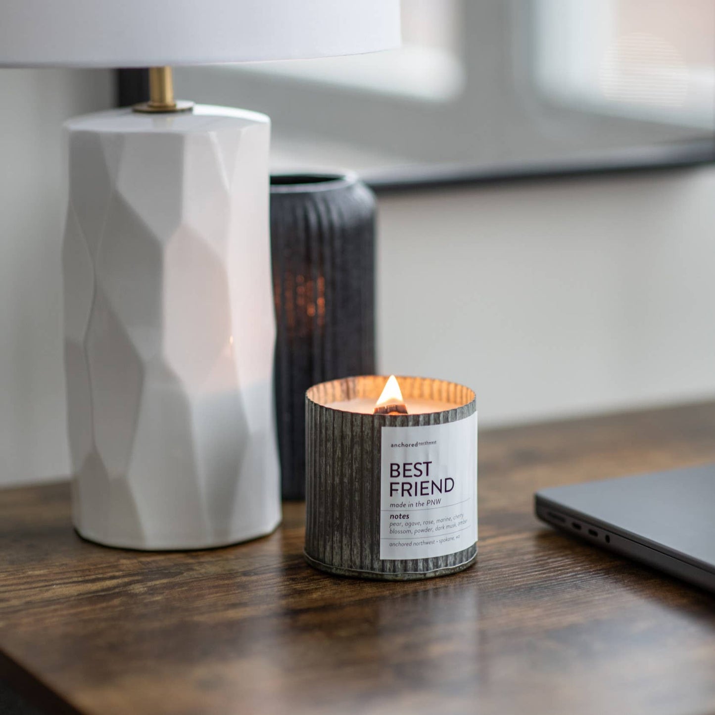Beach Vibes Rustic Vintage Farmhouse Wood Wick Candle