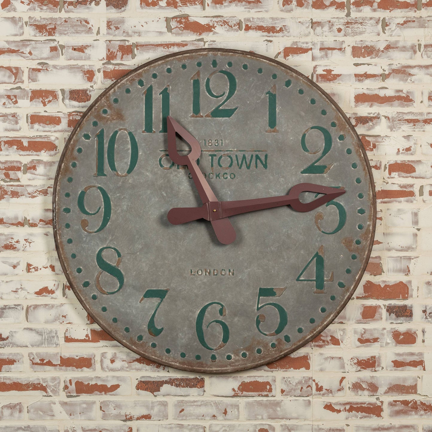 36" GREY & BLUE WALL CLOCK