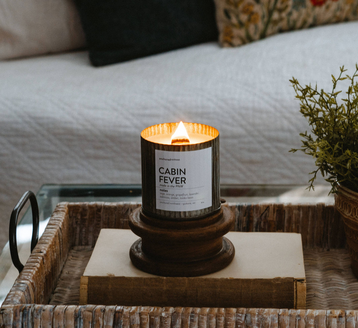 Apples & Maple Bourbon Rustic Vintage Wood Wick Fall Candle