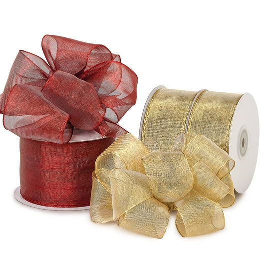 Wired Metallic Mesh Ribbon