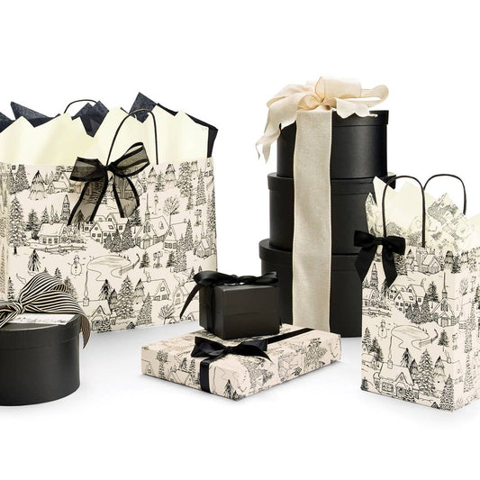 Winter Toile Christmas Paper Gift Bags